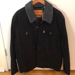 Levi’s Black Corduroy Sherpa Trucker jacket